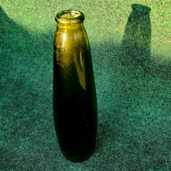 Rare 1900s Antique Karl Hutter Olive Green Beer Bottle 9554-12 P - Picture 3 of 9